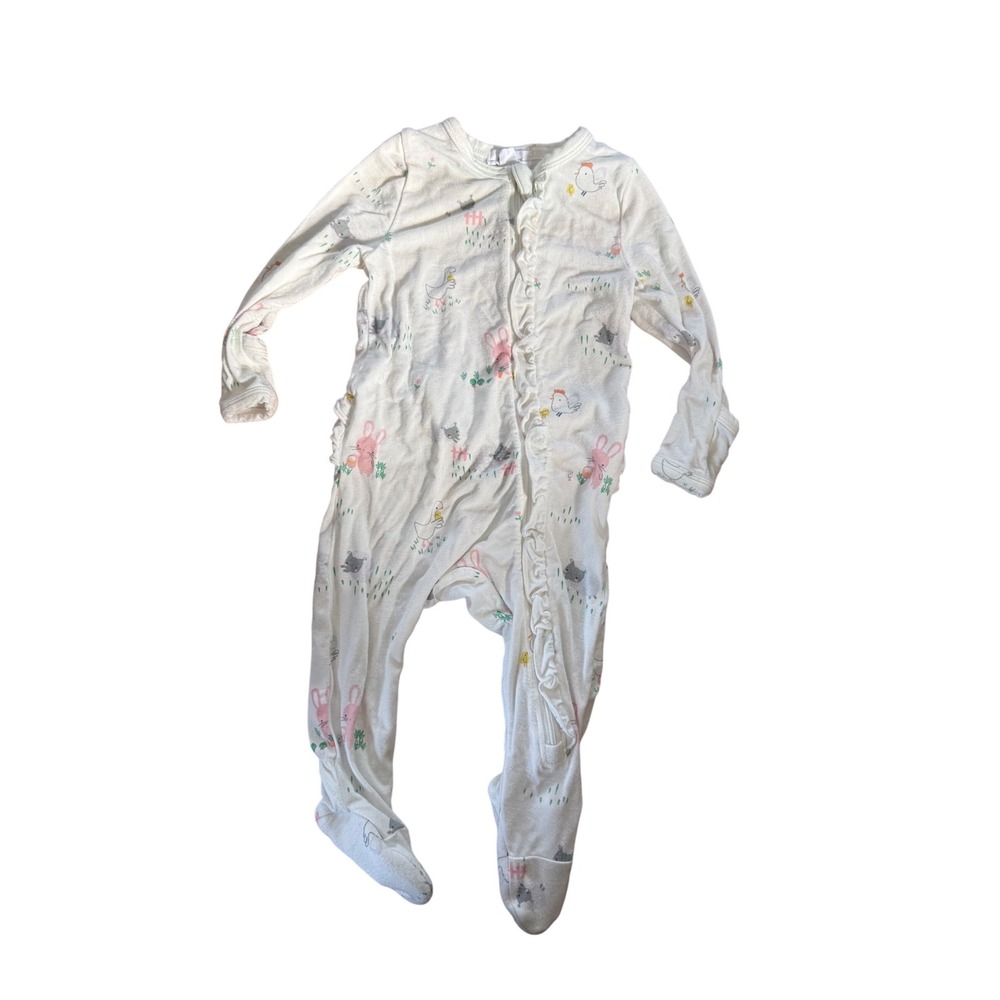 Angel Dear farm animal print bamboo‎ one piece infant sleeper